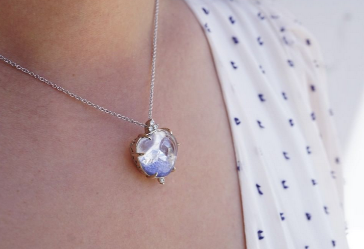 Dumortierite and Diamond Necklace