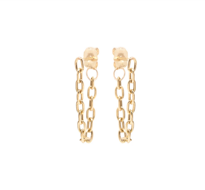 Gold Link Chain Earrings - available on special order
