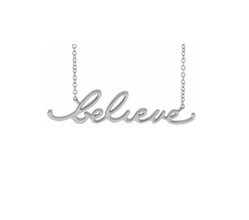 Sterling Silver Believe Necklace
