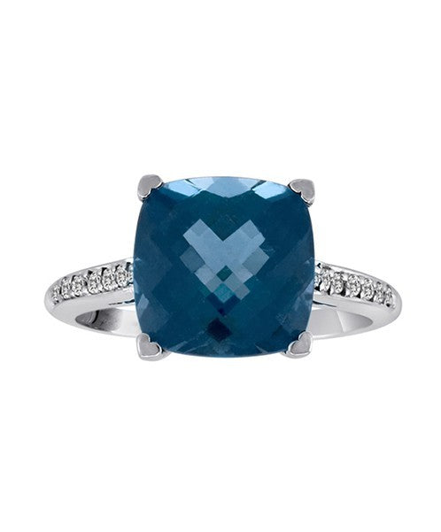 London Blue Topaz Diamond Ring - available on special order