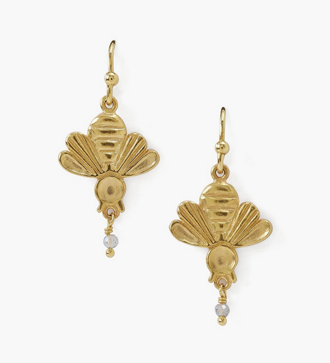 Golden Bee Drop Earrings