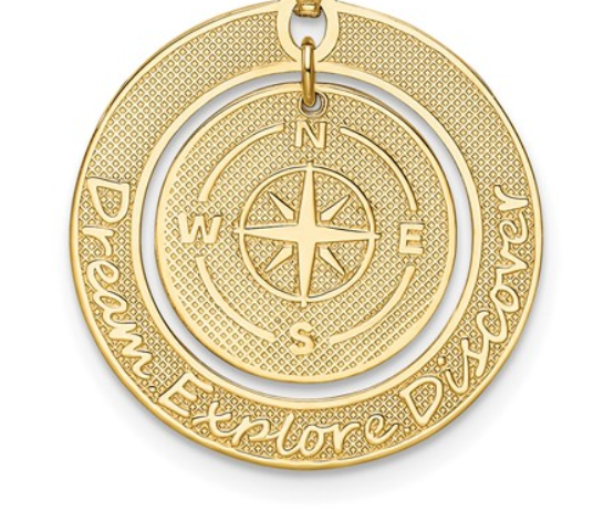 Compass "Dream Explore Discover" Pendant Necklace - available on special order
