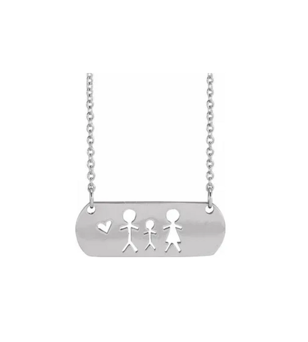 Stick Figure Family Necklace - available on special order