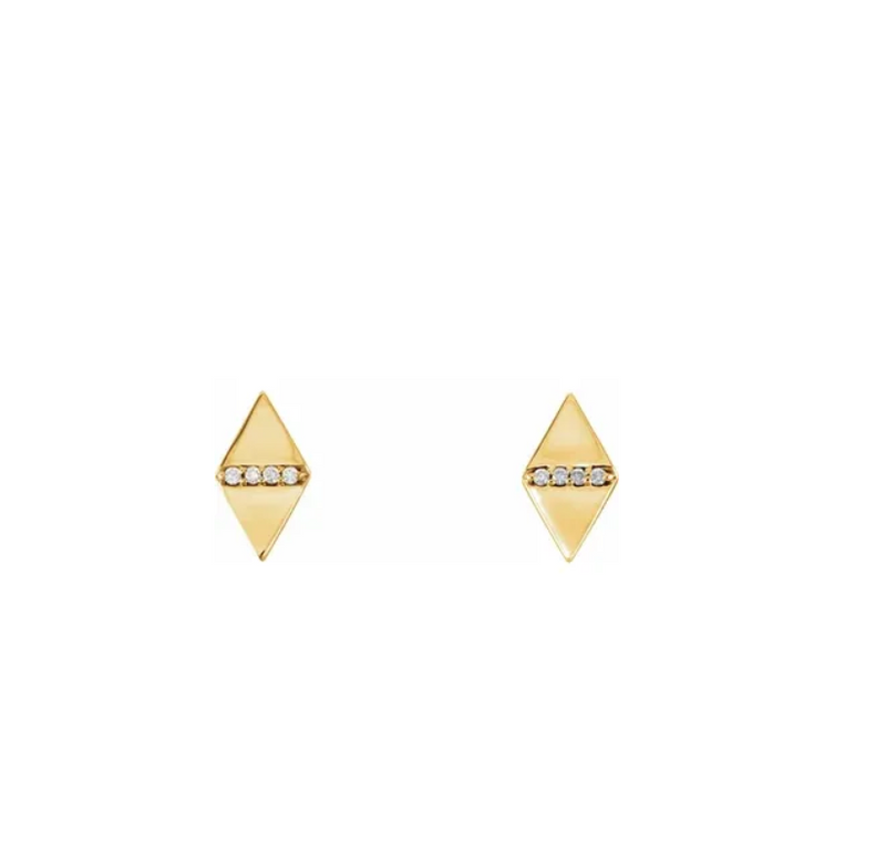 Diamond Geometric Stud Earrings
