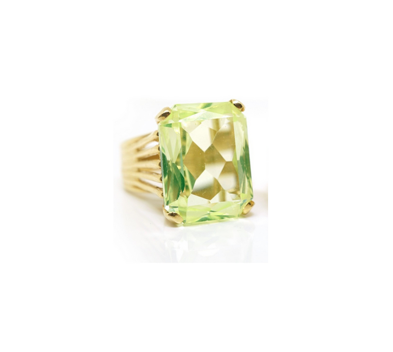 Synthetic Mint Green Spinel Cocktail Ring