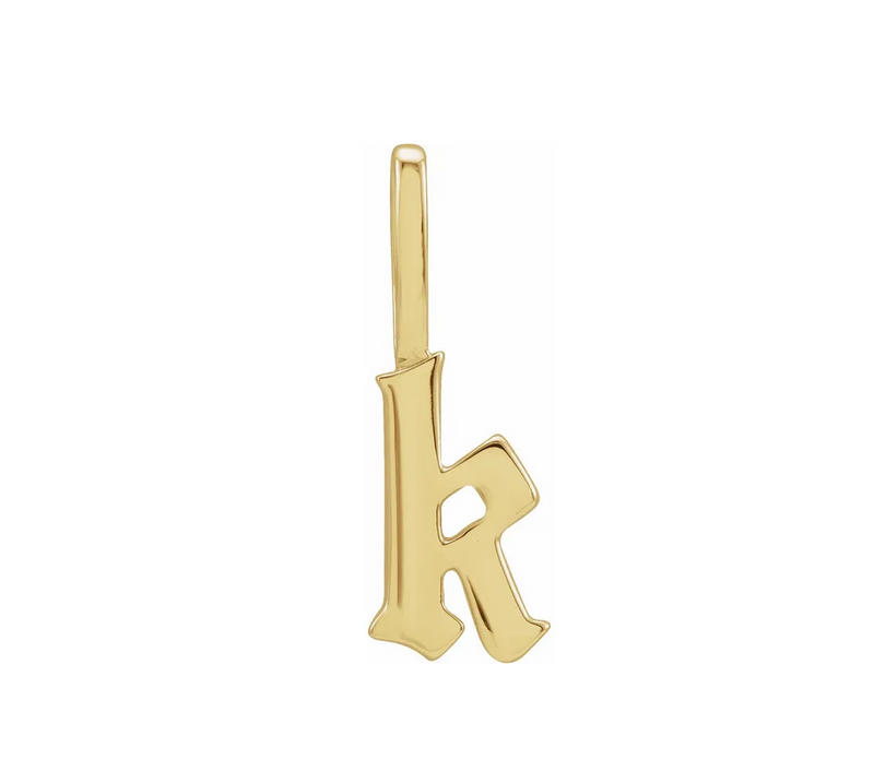 Gothic Initial "K" Charm / Pendant - available on special order