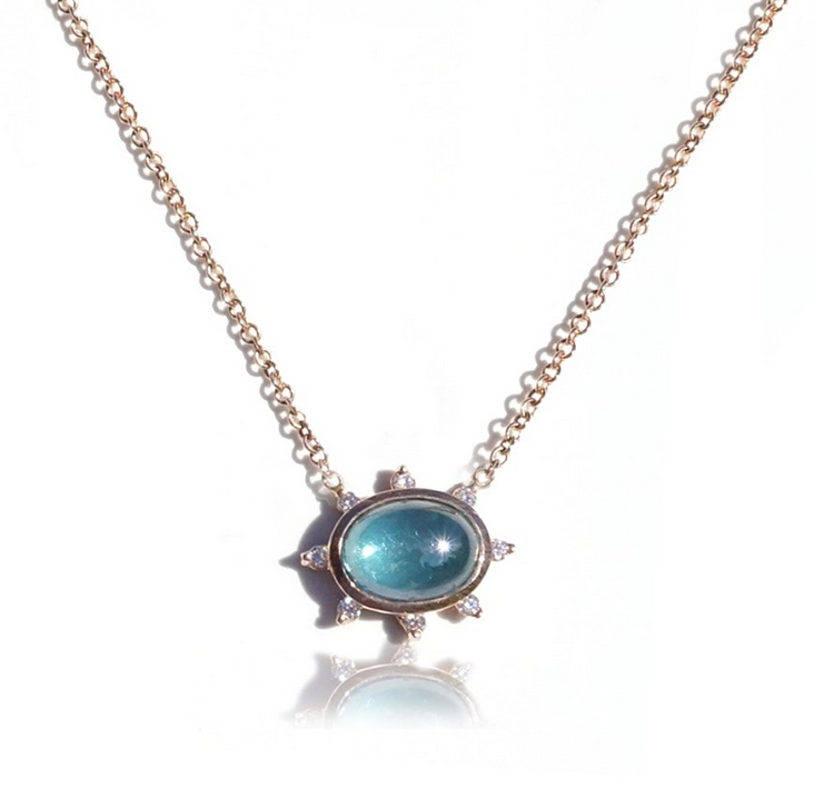 The "Kristen" Blue Tourmaline and Diamond Necklace - available on special order
