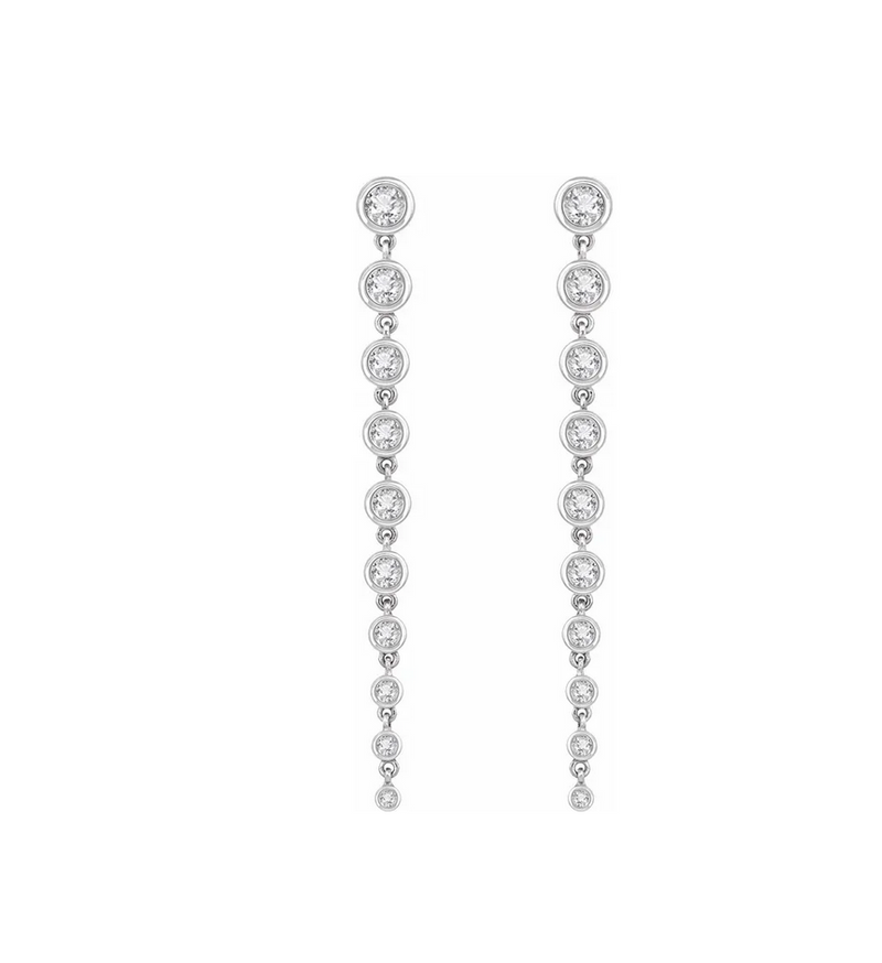 14K White Gold Lab-Grown Diamond Dangle Earrings - available on special order