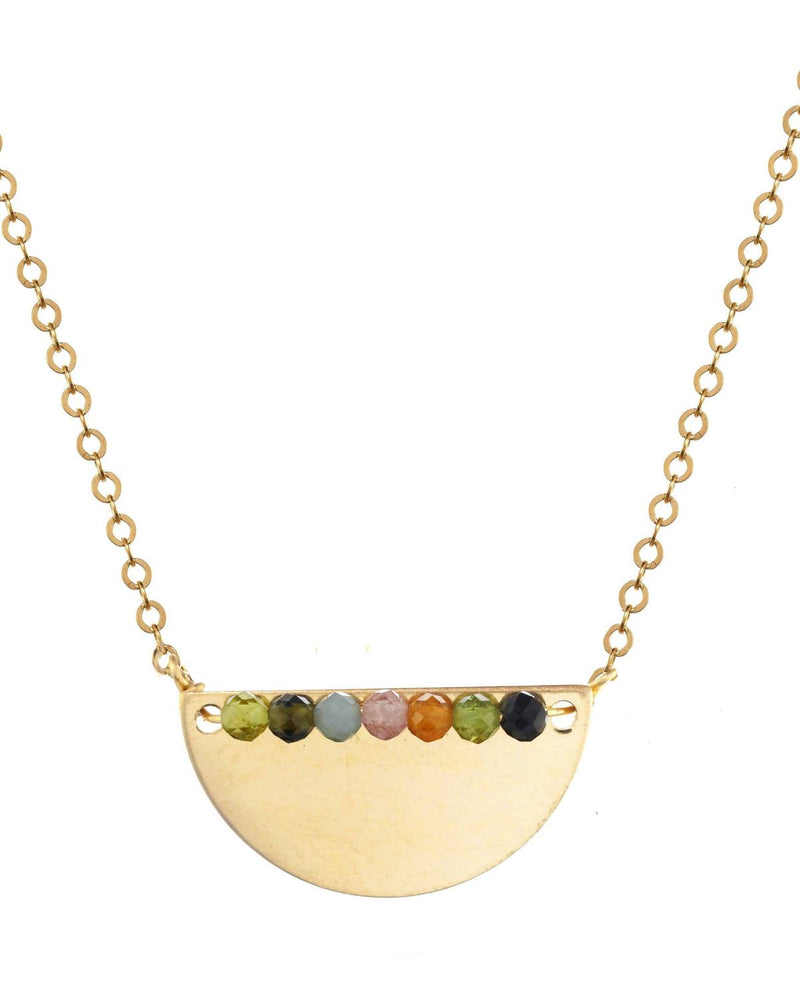 Multicolor Faceted Tourmaline Bead Necklace