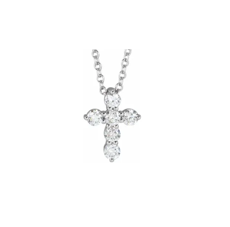 Petite Diamond Cross Necklace - available on special order