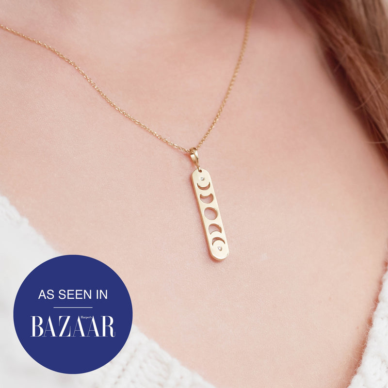 Diamond Moon Phase Bar Necklace - available on special order
