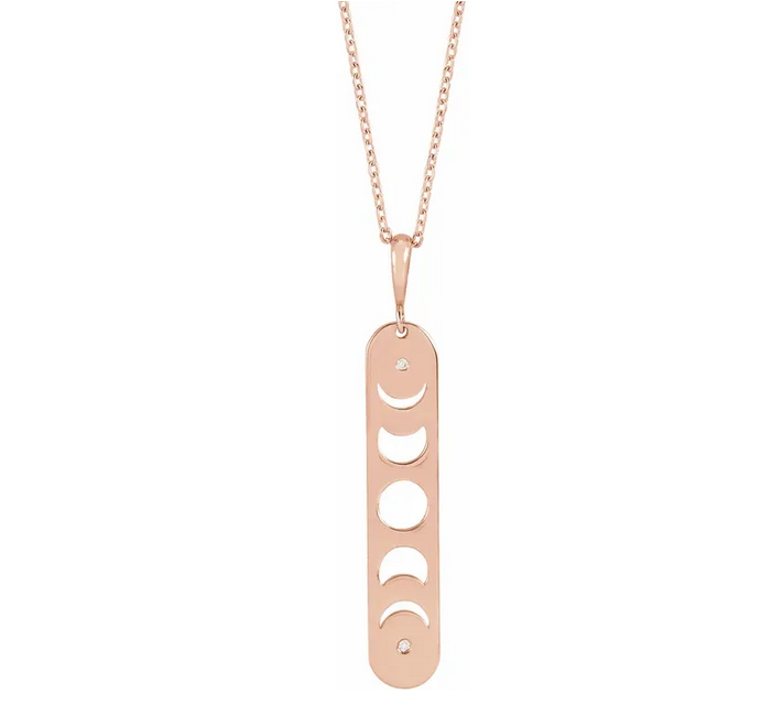 Diamond Moon Phase Bar Necklace - available on special order