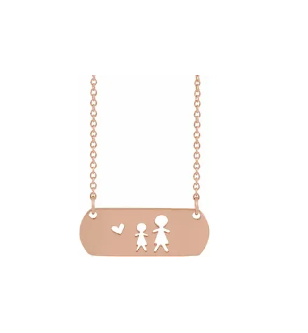 Stick Figure Family Necklace - available on special order