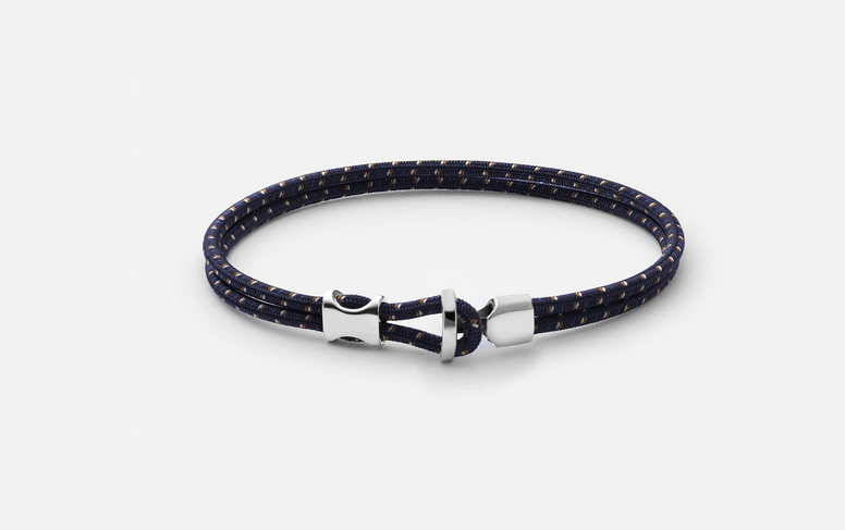 Orson Loop Bungee Rope Bracelet - Navy/Brown