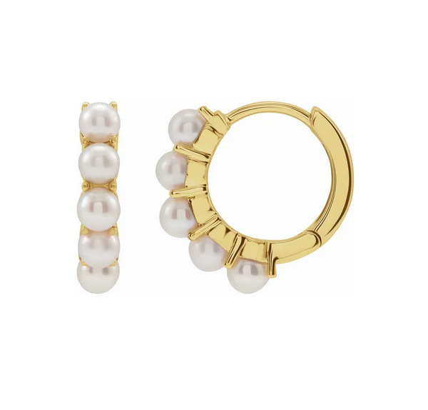 Petite FWP Pearl Huggie Earrings - available on special order