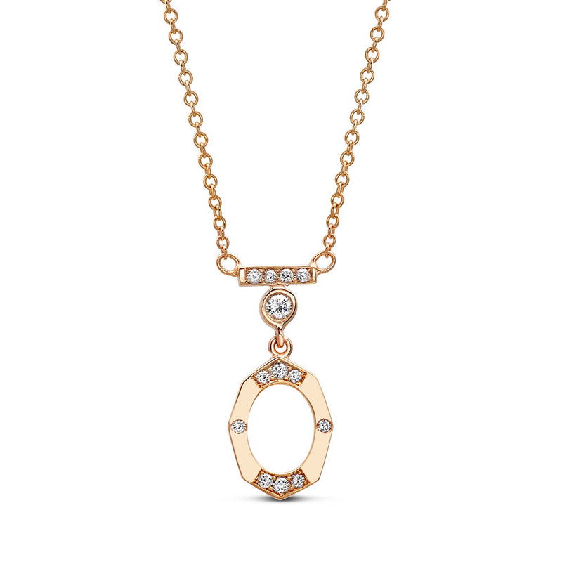 Dainty Diamond and Rose Gold Necklace With Bar and Bezel - available on special order