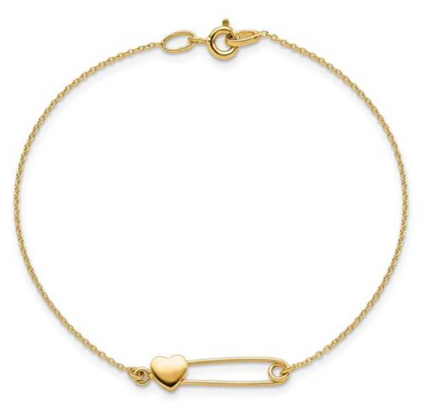 Safety Pin with Heart Bracelet - available on special order
