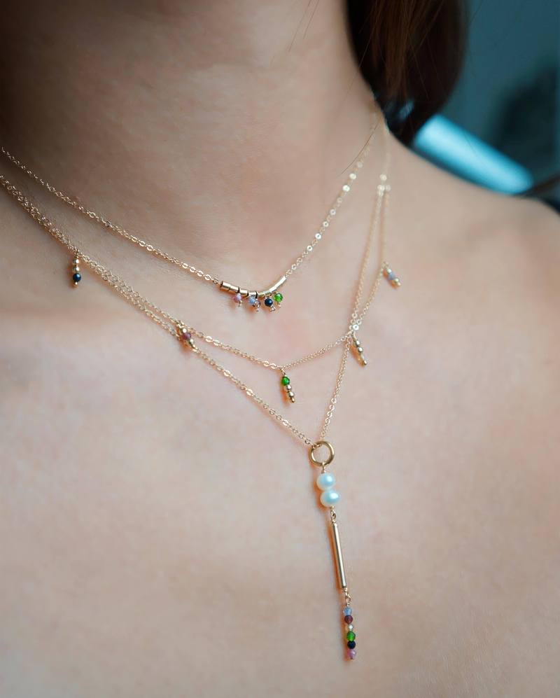 Gold-filled Multi Gem Necklace