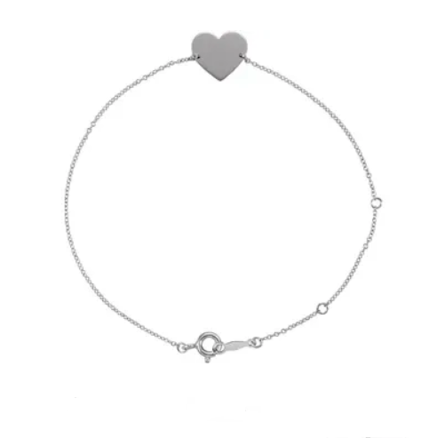 Sterling Silver Engravable Heart Bracelet - available on special order
