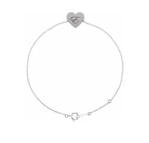 Sterling Silver Engravable Heart Bracelet - available on special order