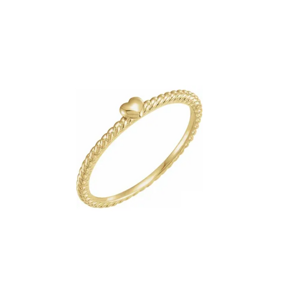 Mini Heart Rope Ring - available on special order