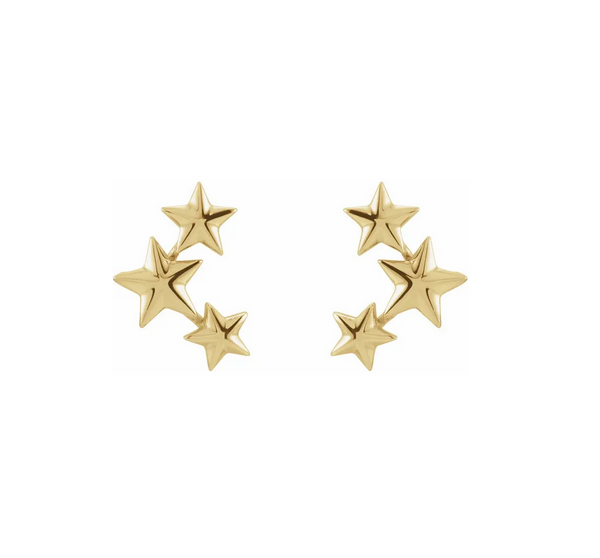 Star Ear Climbers Stud Earrings