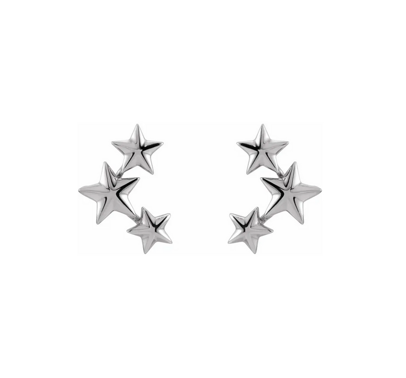 Star Ear Climbers Stud Earrings