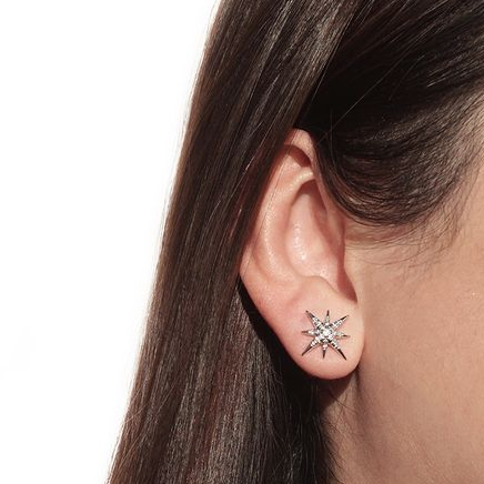 Diamond North Star Stud Earrings