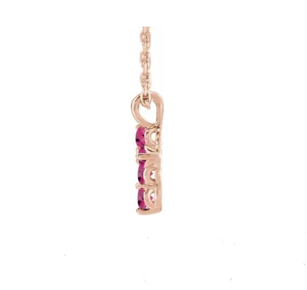 Pink Tourmaline Mini Cross Necklace - available on special order