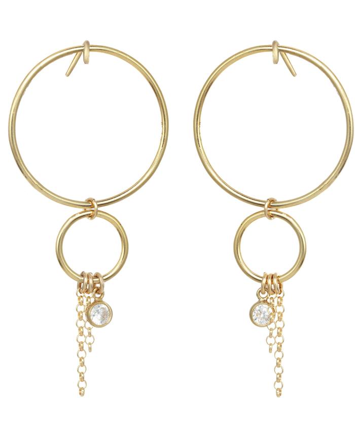 Gold-filled Cubic Zirconia Chain Drop Earrings - available on special order