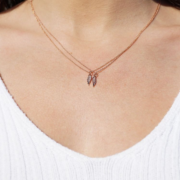 Mini Diamond Angel Wing Necklace