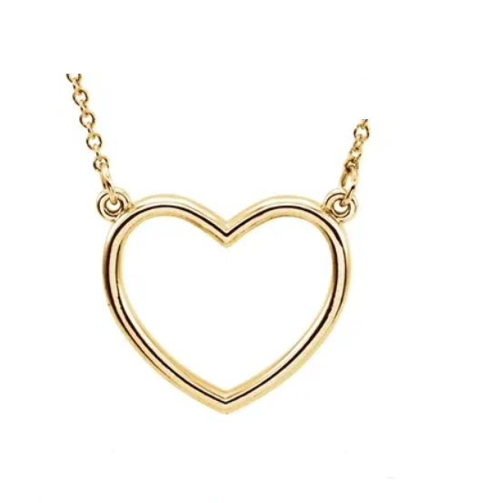 Gold Open Heart Necklace - available on special order