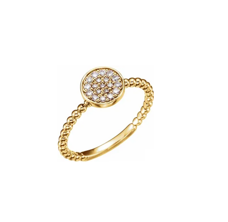 Diamond Round Bead Ring